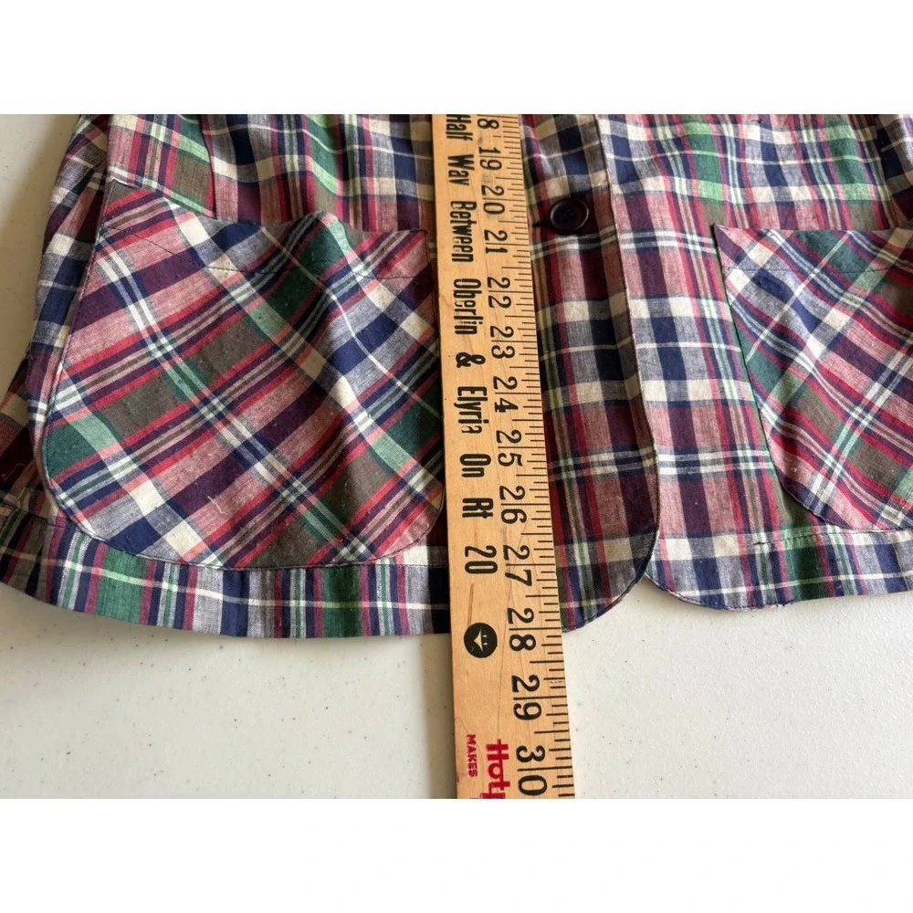 Vintage Chaus Plaid Blazer Jacket Womens Small Multicolor Preppy